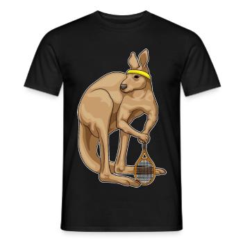 Kangaroo Tennis Tennis Racket - Men's T-Shirt - black - Front - AI Model Male 178 light (178cm)
