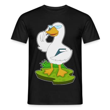 École de lecture des professeurs de canard - T-shirt homme - noir - Devant - AI Model Male 178 light (178cm)