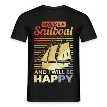 Vintage Sailing - Men's T-Shirt - black - Front - AI Model Male 178 light (178cm)