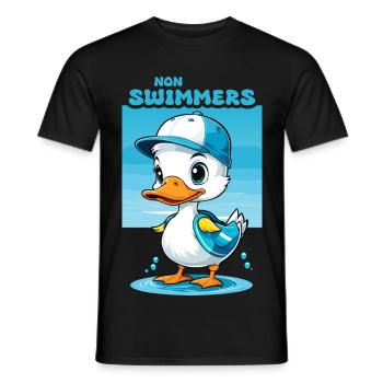 Non-swimmers - Men's T-Shirt - black - Front - AI Model Male 178 light (178cm)