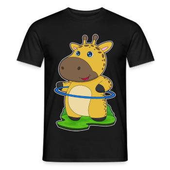Giraffe Fitness Hoop Workout Gymnastics - Men's T-Shirt - black - Front - AI Model Male 178 light (178cm)