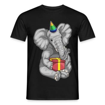 Elephant Birthday Parthut - Men's T-Shirt - black - Front - AI Model Male 178 light (178cm)