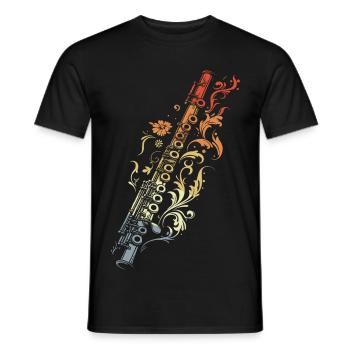 Flute Graphic Retro Style - Men's T-Shirt - black - Front - AI Model Male 178 light (178cm)