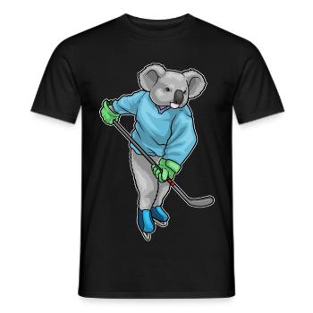 Koala Hockey Stick - Men's T-Shirt - black - Front - AI Model Male 178 light (178cm)