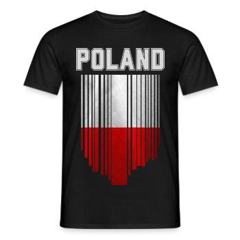 Flag of Poland, Polish pride - Men's T-Shirt - black - Front - AI Model Male 178 light (178cm)