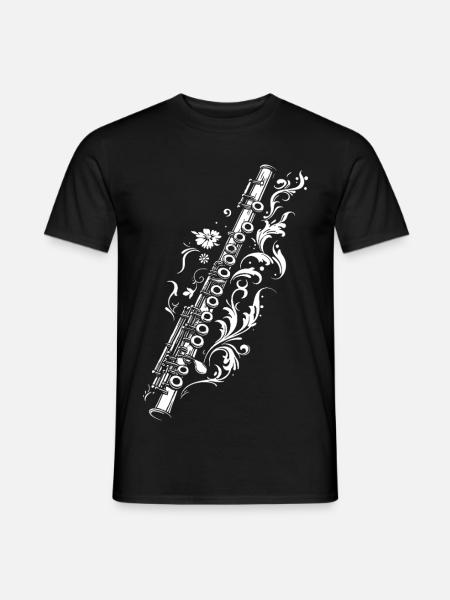Flute Drawing - Men's T-Shirt - black