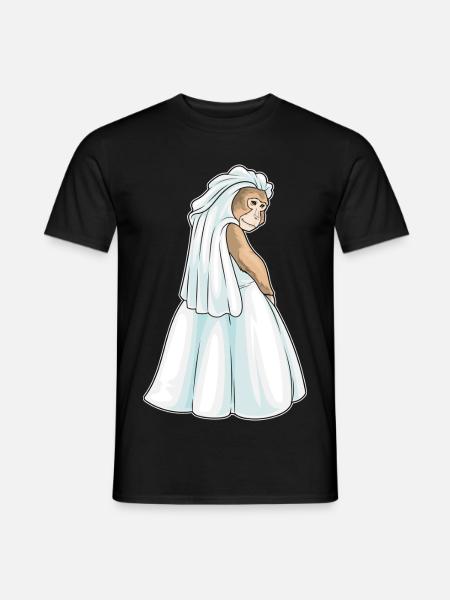 Monkey Bridal Veil Wedding - Men's T-Shirt - black