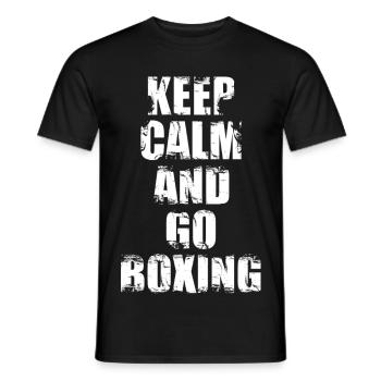 Stay calm and go boxing - Men's T-Shirt - black - Front - AI Model Male 178 light (178cm)