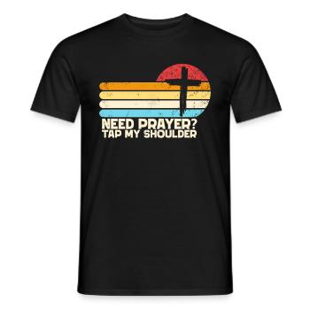 Besoin d’une prière, tapez mon école - T-shirt homme - noir - Devant - AI Model Male 178 light (178cm)