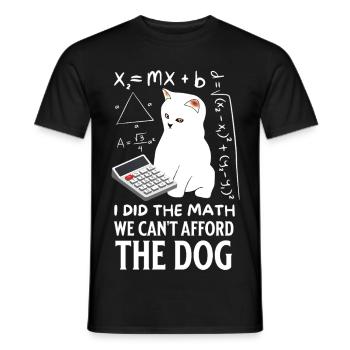 Humorous Cat Math Design - Men's T-Shirt - black - Front - AI Model Male 178 light (178cm)