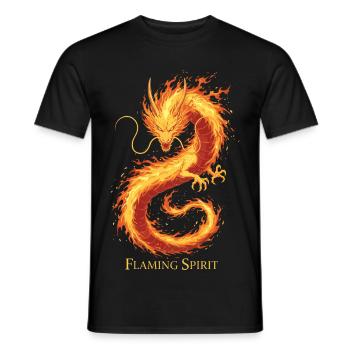 Flaming Ghost Dragon - Men's T-Shirt - black - Front - AI Model Male 178 light (178cm)