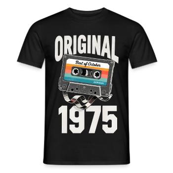 Octobre 1975 Legend Vintage Cassette Cadeau - T-shirt homme - noir - Devant - AI Model Male 178 light (178cm)