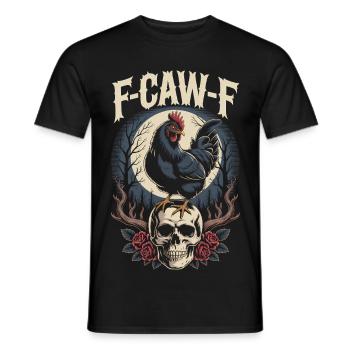 F-CAW-F T-shirt drôle de coq Bird Noise Meme - T-shirt homme - noir - Devant - AI Model Male 178 light (178cm)