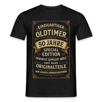 50th Birthday 50s 50th 50th 50th Anniversary Classic Car - Men's T-Shirt - black - Front - AI Model Male 178 light (178cm)