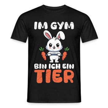 Kraftsport IM GYM BIN ICH EIN TIER Lustiges - Männer T-Shirt - Schwarz - Vorne - AI Model Male 178 light (178cm)