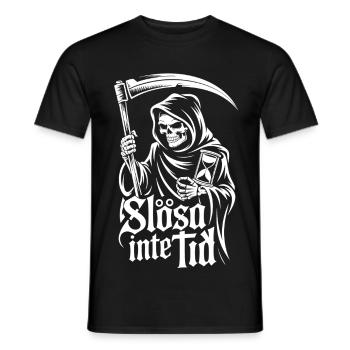 Horloge de l’Ange de la Mort – Ne Perdez Pas De Temps - T-shirt homme - noir - Devant - AI Model Male 178 light (178cm)