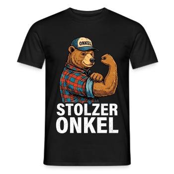 Proud Uncle Bear - Men's T-Shirt - black - Front - AI Model Male 178 light (178cm)