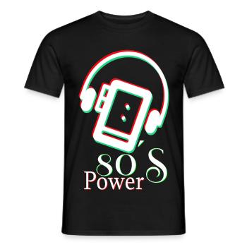 La puissance des années 80 - T-shirt homme - noir - Devant - AI Model Male 178 light (178cm)