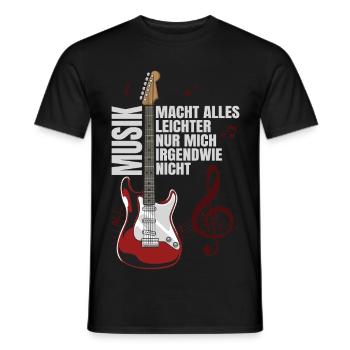 Music makes everything easier - Men's T-Shirt - black - Front - AI Model Male 178 light (178cm)
