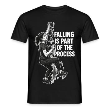 Femme Bouldering : La chute fait partie du processus - T-shirt homme - noir - Devant - AI Model Male 178 light (178cm)