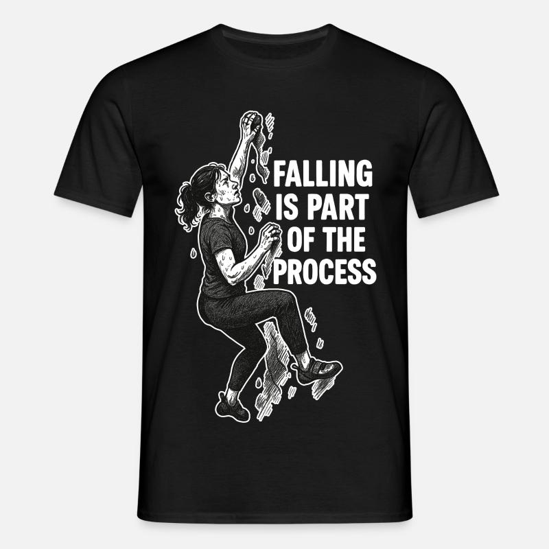 Donna Boulderi: Cadere fa parte del processo - Maglietta da uomo - nero