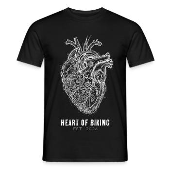 Bicycle Heart - Biking Passion Retro - Men's T-Shirt - black - Front - AI Model Male 178 light (178cm)