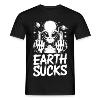 Alien Stinkefinger - Männer T-Shirt - Schwarz - Vorne - AI Model Male 178 light (178cm)
