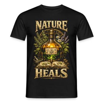 Apotheker Kräutersammler Apothekerin Nature Heals - Männer T-Shirt - Schwarz - Vorne - AI Model Male 178 light (178cm)