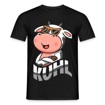 Cool cow with sunglasses cool funny animal - Men's T-Shirt - black - Front - AI Model Male 178 light (178cm)