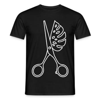 Scissors & Monstera - Men's T-Shirt - black - Front - AI Model Male 178 light (178cm)