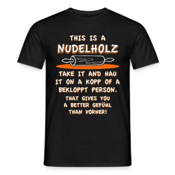 Nudelholz - Männer T-Shirt - Schwarz - Vorne - AI Model Male 178 light (178cm)
