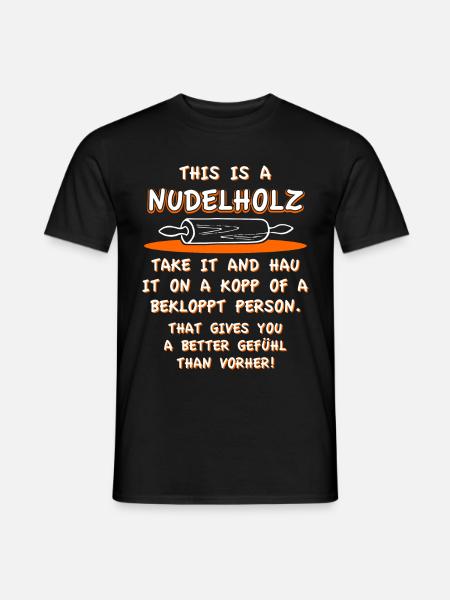 Nudelholz - Männer T-Shirt - Schwarz
