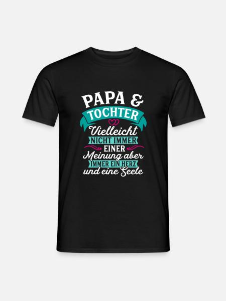 Papa Tochter Seele Geschenk Geburtstag - Männer T-Shirt - Schwarz