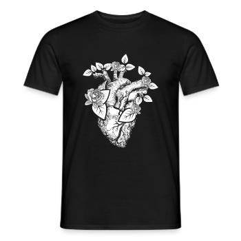 Heart root tree nature person gift - Men's T-Shirt - black - Front - AI Model Male 178 light (178cm)