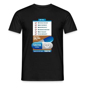 Fukitol Prescription funny physician gift - Men's T-Shirt - black - Front - AI Model Male 178 light (178cm)