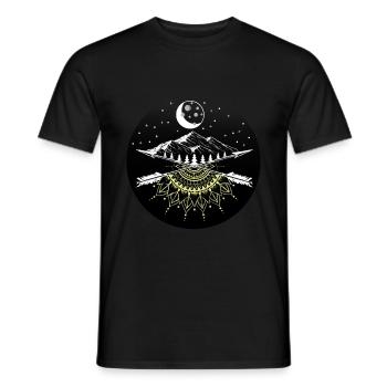 Moon night nature nature person gift - Men's T-Shirt - black - Front - AI Model Male 178 light (178cm)