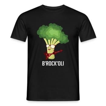 B'Rock'Oli Vegan und Foodie Gift - Männer T-Shirt - Schwarz - Vorne - AI Model Male 178 light (178cm)