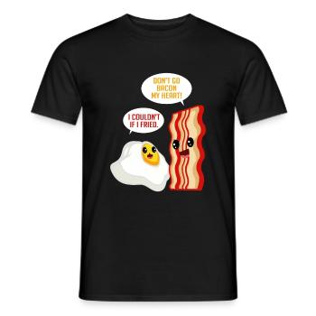 Love Bacon Egg Fried Bacon Lover Gift - Men's T-Shirt - black - Front - AI Model Male 178 light (178cm)