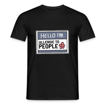 Bonjour, je suis allergique aux personnes introverties - T-shirt homme - noir - Devant - AI Model Male 178 light (178cm)