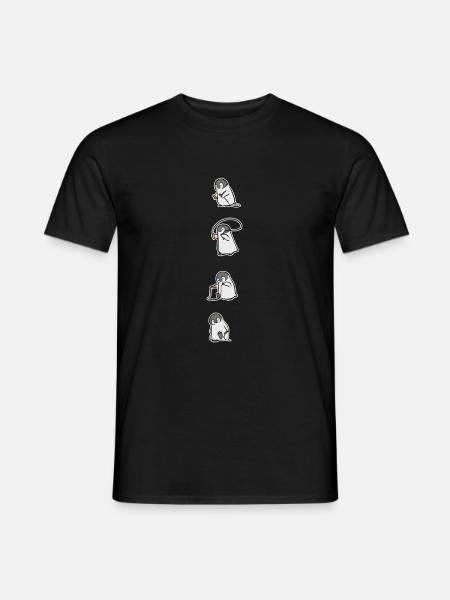 Springtouw pinguïn fan cadeau - Heren T-shirt - zwart