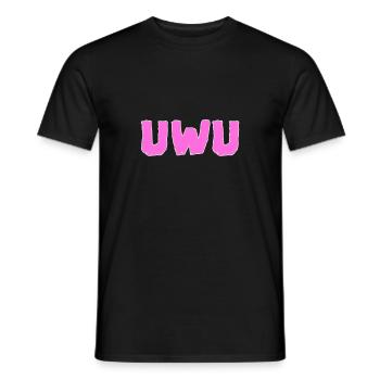 uwu Netter Furry Besitzer Geschenk - Männer T-Shirt - Schwarz - Vorne - AI Model Male 178 light (178cm)