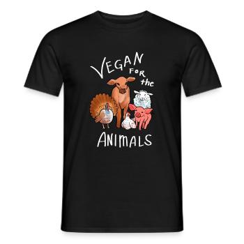 Vegan For The Animals Vegan und Aktivist Gift - Männer T-Shirt - Schwarz - Vorne - AI Model Male 178 light (178cm)