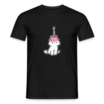 Cat-Kuchen Katzen-Inhaber Geschenk - Männer T-Shirt - Schwarz - Vorne - AI Model Male 178 light (178cm)
