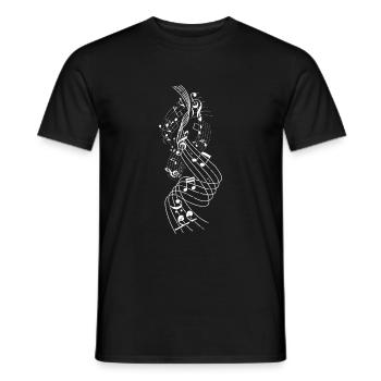 Cadeau d'artiste de musique de tourbillon de notes - T-shirt homme - noir - Devant - AI Model Male 178 light (178cm)