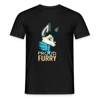 Stolzer Furry Haustierbesitzer oder Liebhaber Gesc - Männer T-Shirt - Schwarz - Vorne - AI Model Male 178 light (178cm)