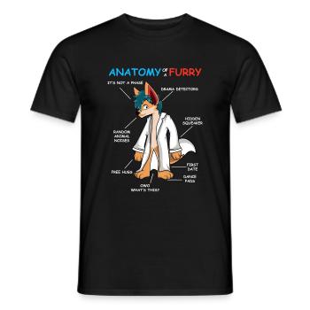 Cadeau de propriétaire de fourrure d'animal à fourrure anatomie - T-shirt homme - noir - Devant - AI Model Male 178 light (178cm)