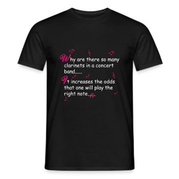 Clarinet joke clarinet gift - Men's T-Shirt - black - Front - AI Model Male 178 light (178cm)