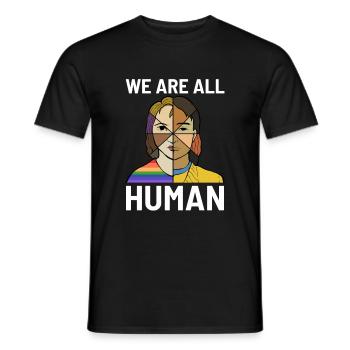 Cadeau d'avocat des droits de l'homme de l'unité de la diversité - T-shirt homme - noir - Devant - AI Model Male 178 light (178cm)