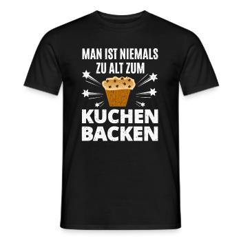 Nie Zu Alt Für Kuchen - Männer T-Shirt - Schwarz - Vorne - AI Model Male 178 light (178cm)