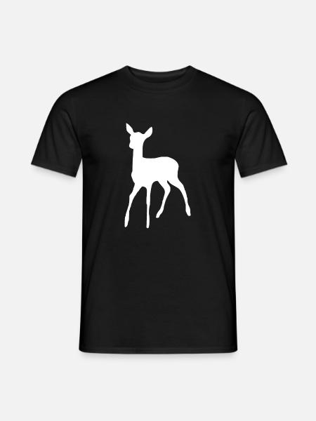Weißes Reh im Wald - Männer T-Shirt - Schwarz